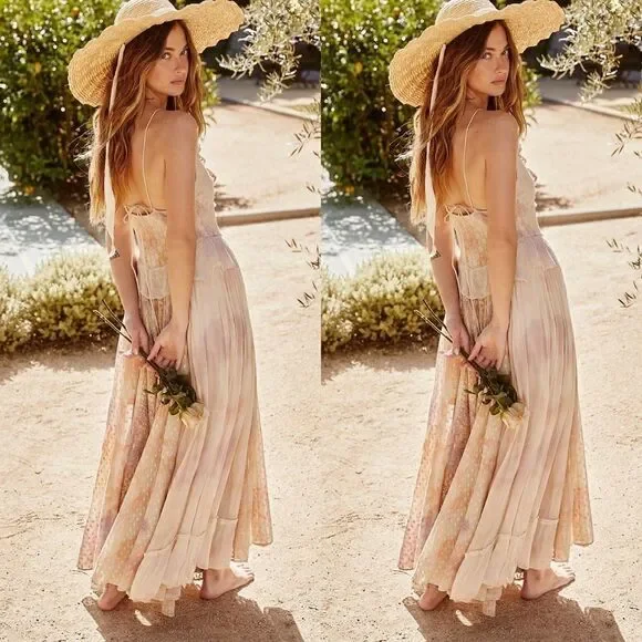💯 FREE PEOPLE Washed Ashore Maxi Dress - Picture 8 of 9